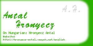 antal hronyecz business card